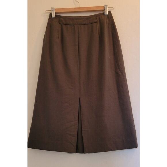 Louis Vuitton Skirt Womens 34 Gray Wool A-Line High Rise Midi Skirt France Sz 2 - Picture 8 of 11
